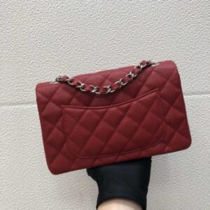 Chanel A69900 Mini Flap Bag Grained Calfskin Red Silver