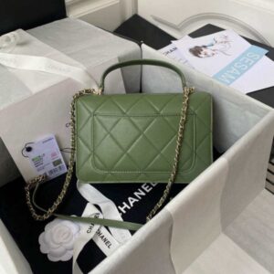 Chanel Small Flap Bag With top Handle Calfskin CC AS2680 Green