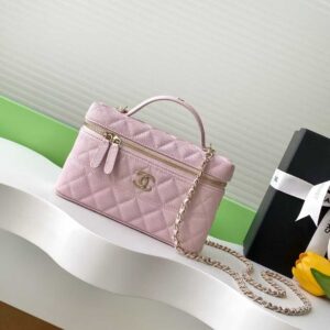 CHANEL AP4407 Litchi leather compact chain clutch bag-Available in a variety of colors