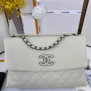 Chanel AS8095 Chanel Flap bag Calfskin White
