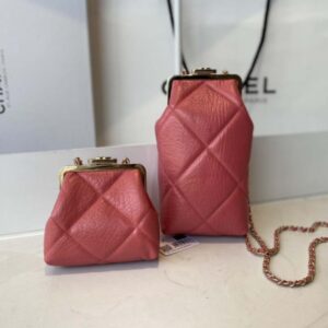 Chanel AS1558 Glasses case Shiny Aged Lambskin Red