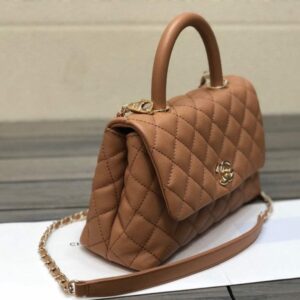 Chanel A92990 Medium Flap Bag With Top Handle Bag Brown