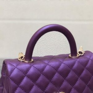 Chanel A92990 Medium Flap Bag With Top Handle Bag Purple