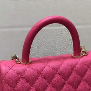 Chanel A92990 Medium Flap Bag With Top Handle Bag Rose Red