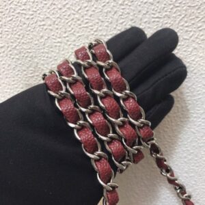Chanel A69900 Mini Flap Bag Grained Calfskin Wine Red Silver
