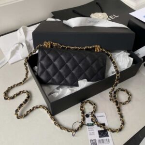Chanel AP3021 Mini Flap Bag WOC Calfskin Phone bag Black
