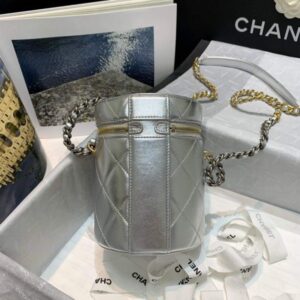 Chanel AS2735 Small Vanity Case Lambskin Gold Silver