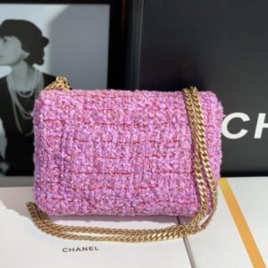 Chanel AS1116 Klappentasche 21cm A69900 Tweed Rosa