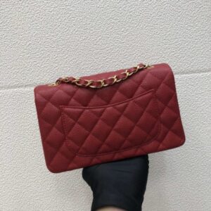 Chanel A69900 Mini Flap Bag Grained Calfskin Red Gold