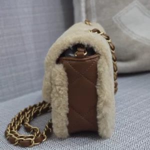 Chanel Teddy Mini Flap Bag – Brown/Beige Shearling