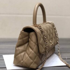Chanel A92990 Medium Flap Bag With Top Handle Bag Light Apricot