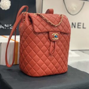 Chanel A91120 Backpack Vintage Lambskin Bag Red