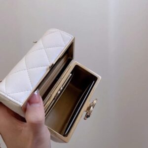 Chanel AP2656 Small box with chain lambskin White