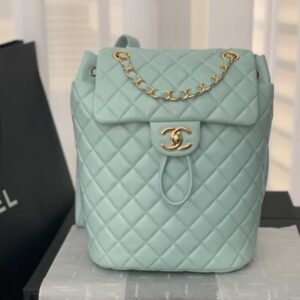 Chanel A91120 Backpack Vintage Lambskin Bag Blue