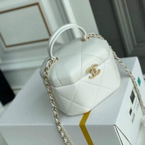Chanel AS2630 Small Vanity Case Lambskin White