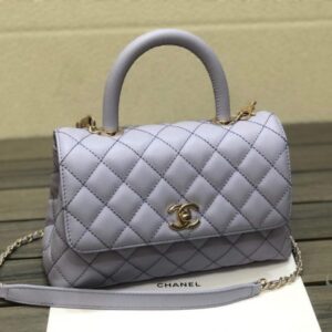 Chanel A92990 Medium Flap Bag With Top Handle Bag Light Purple