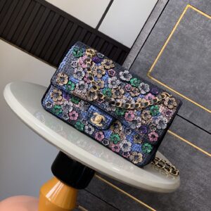 Chanel Flap Shoulder Bag OHANEL 25p Embroidered Sequin Beaded Bag